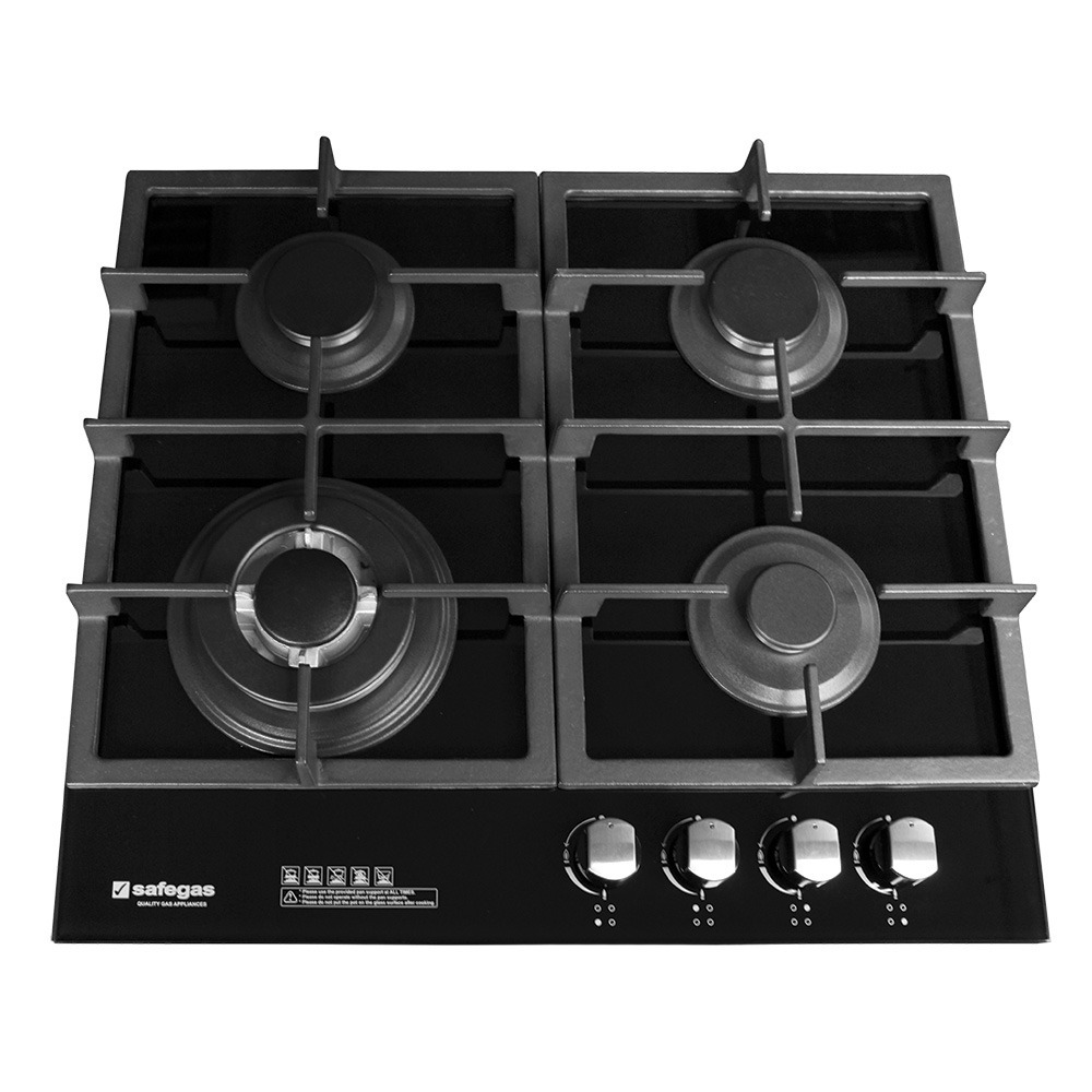 Safegas Hob 4 Burner Glass - 580mm x 510mm