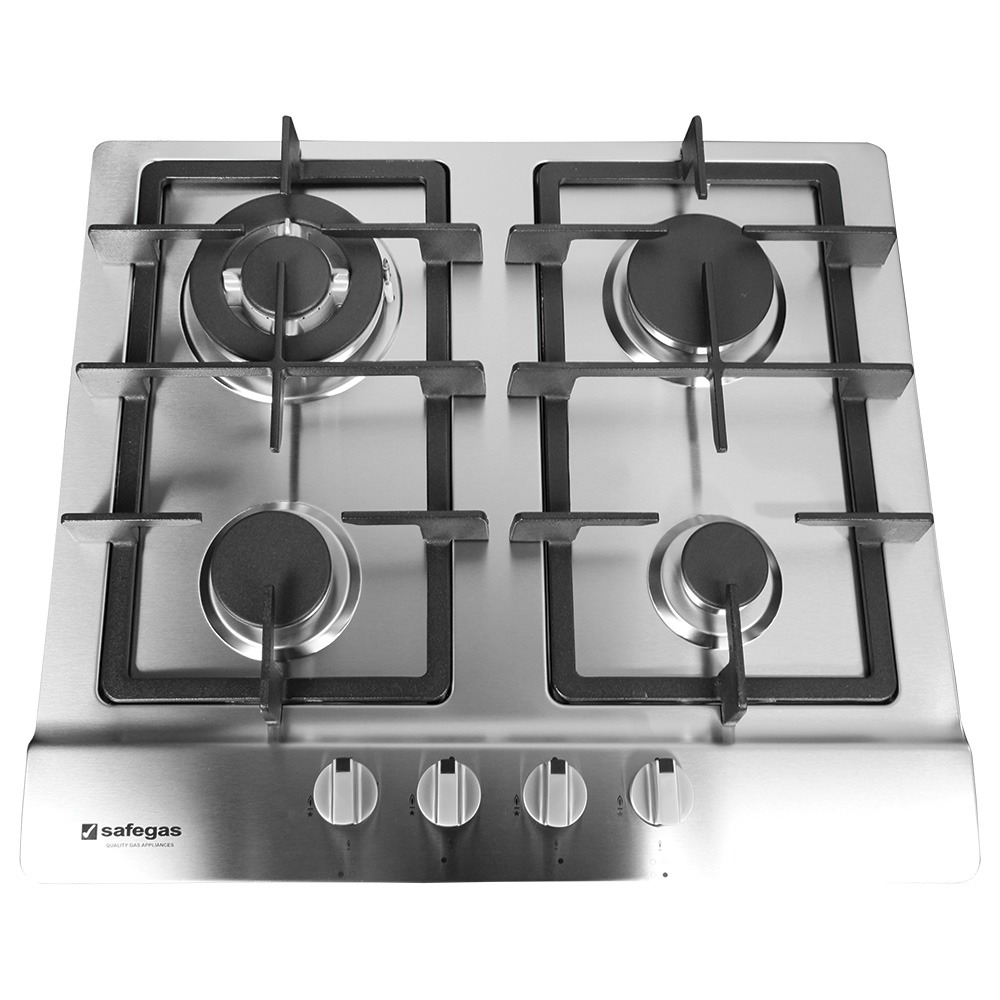 Safegas Hob 4 Burner Stainless Steel - 580mm x 510mm